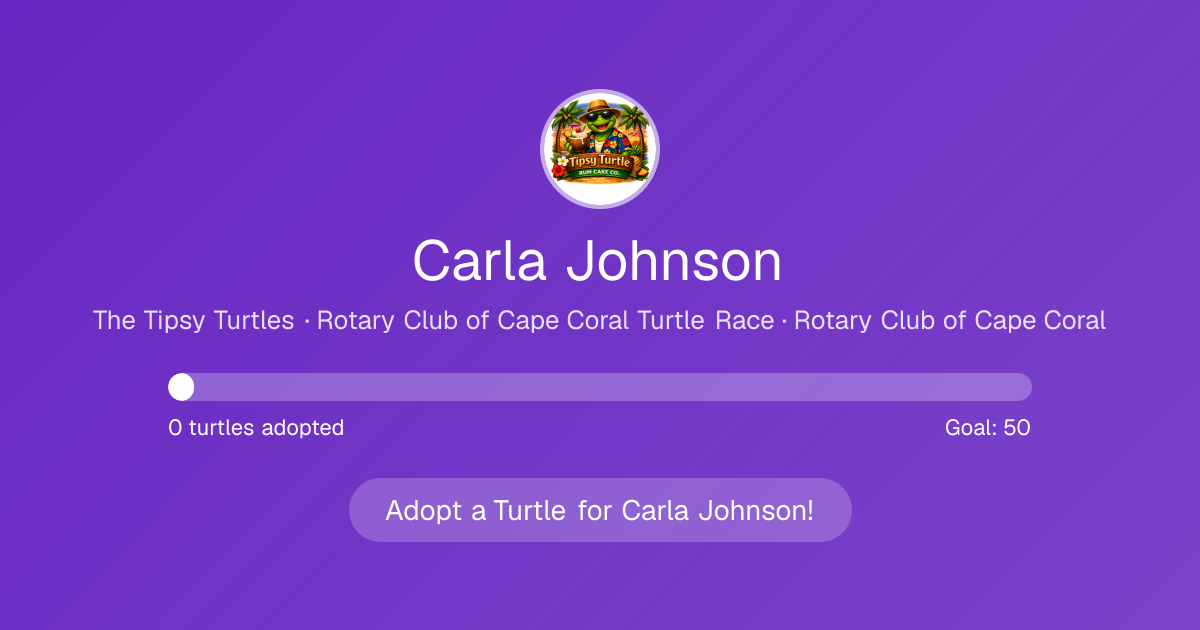 Carla Johnson — The Tipsy Turtles · Rotary Club of Cape Coral Turtle Race